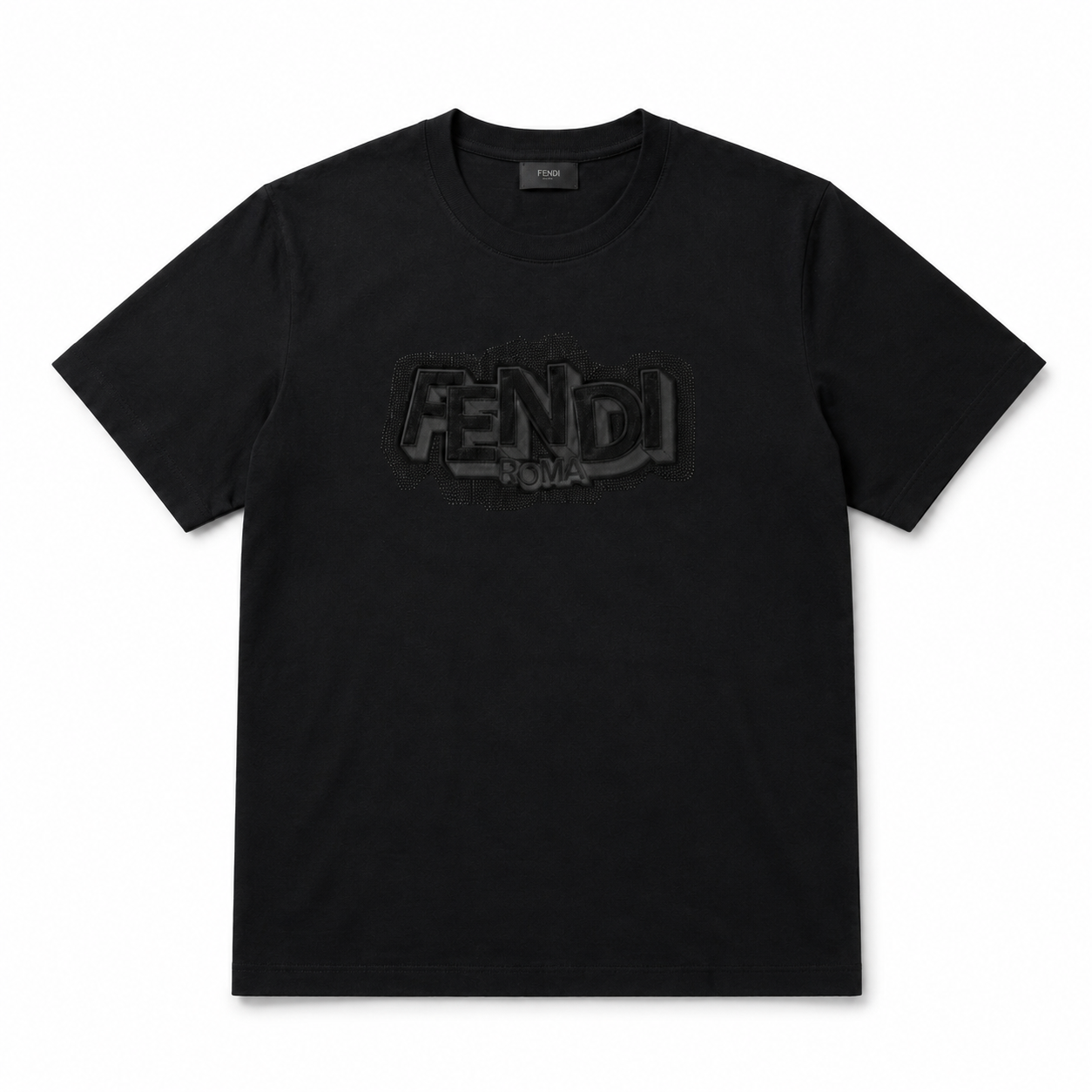Embossed Graphic Tee — Noir