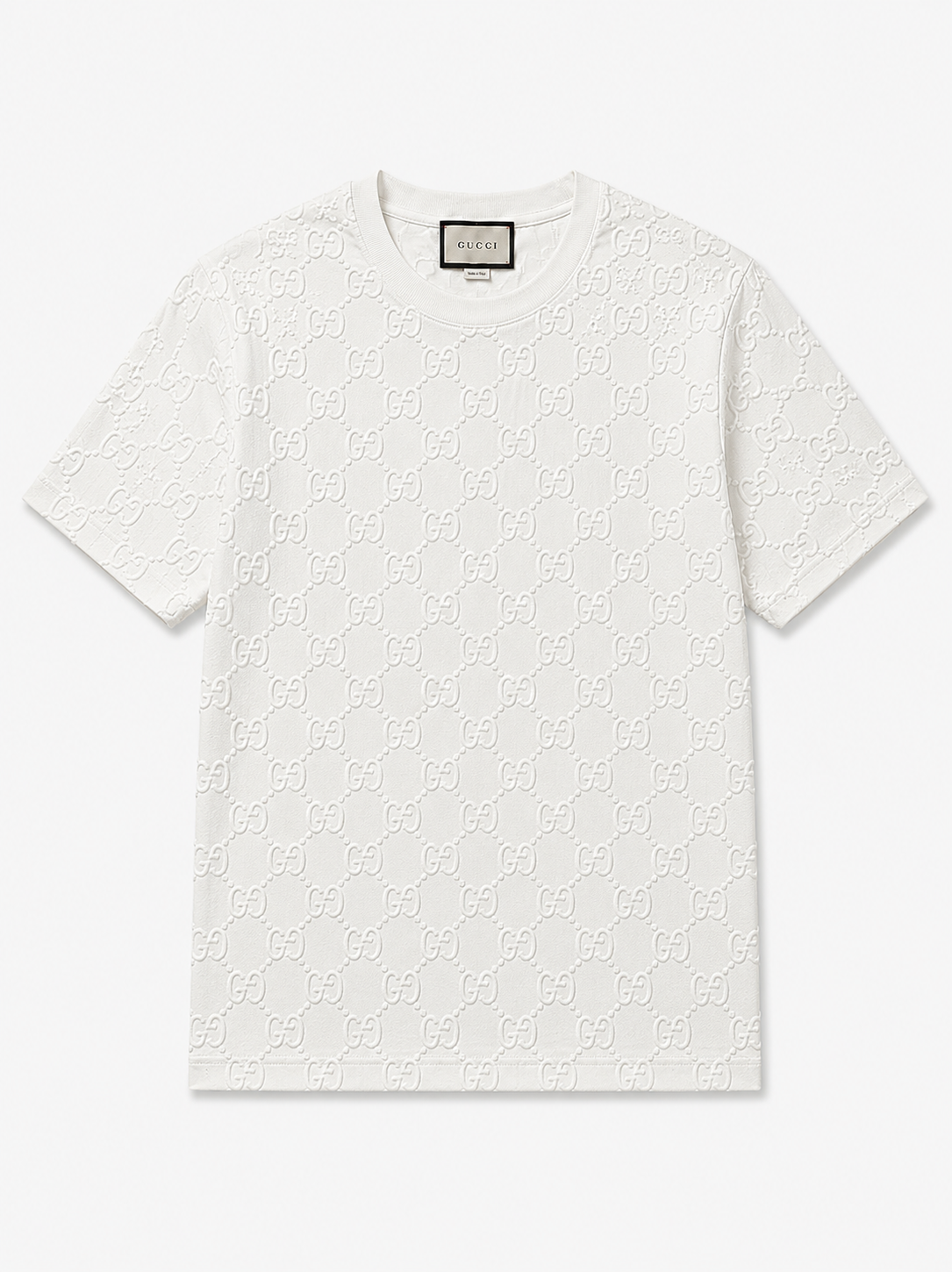 Jacquard Monogram Tee Blanc - TonOutfit
